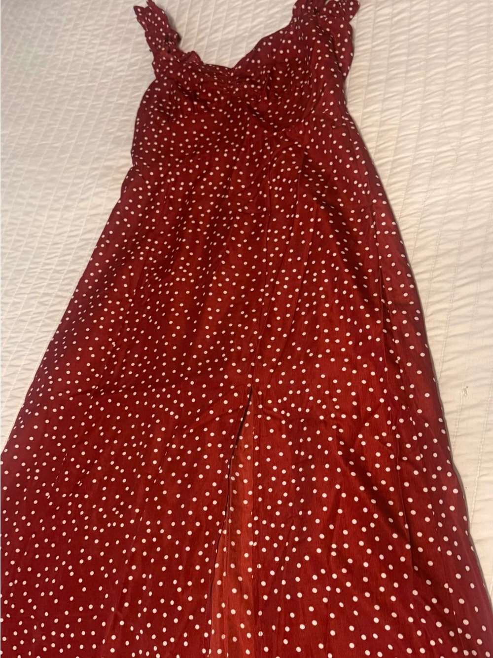 RIHOAS NWOT XS Red Polka Dot Midi Dress